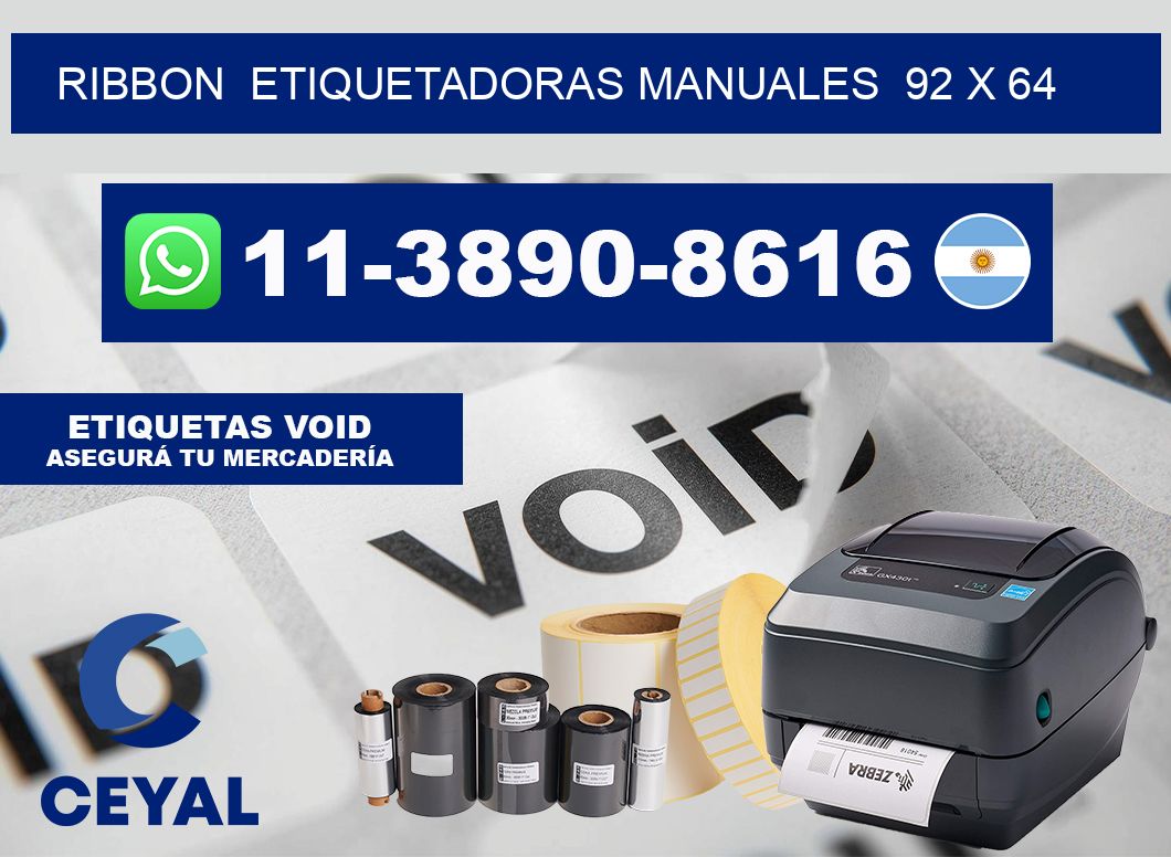ribbon  Etiquetadoras Manuales  92 x 64