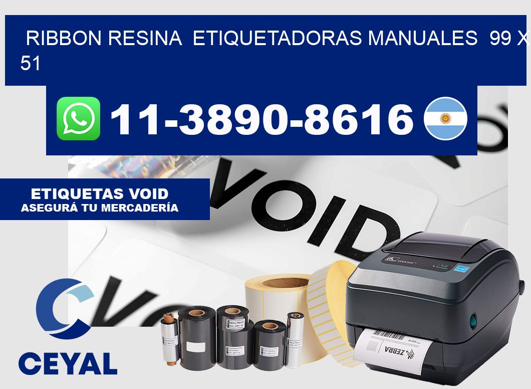 ribbon resina  Etiquetadoras Manuales  99 x 51
