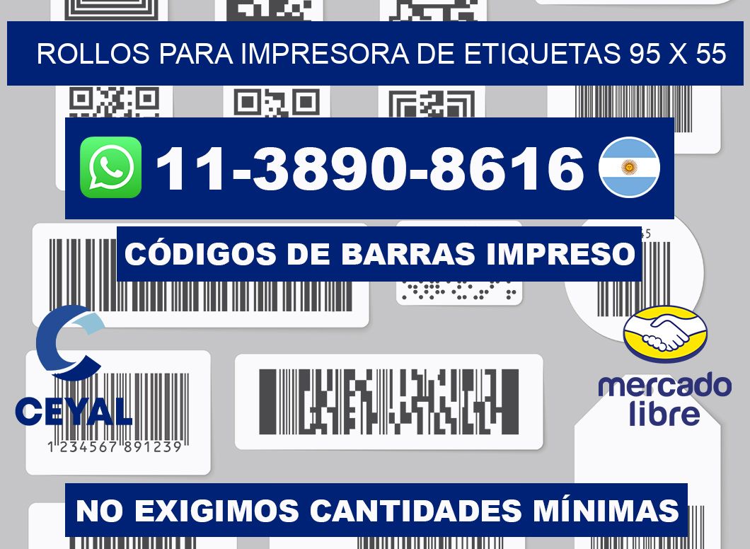 rollos para impresora de etiquetas 95 x 55