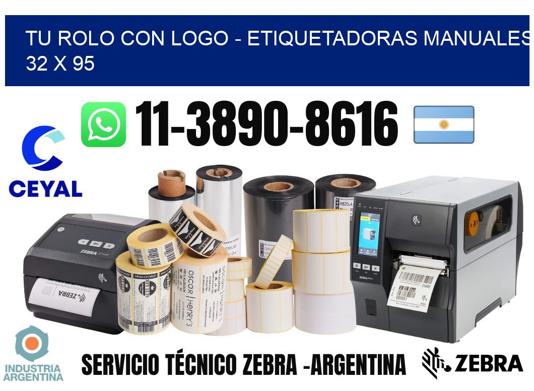 tu rolo con logo – Etiquetadoras Manuales  32 x 95
