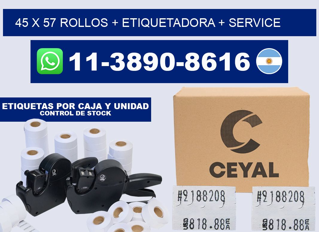 45 x 57 rollos + etiquetadora + service