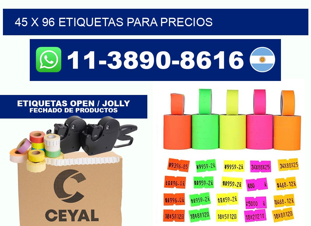 45 x 96 etiquetas para precios