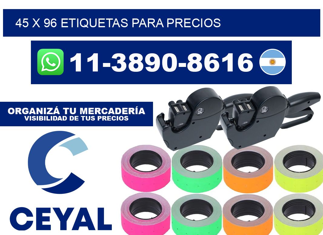 45 x 96 etiquetas para precios