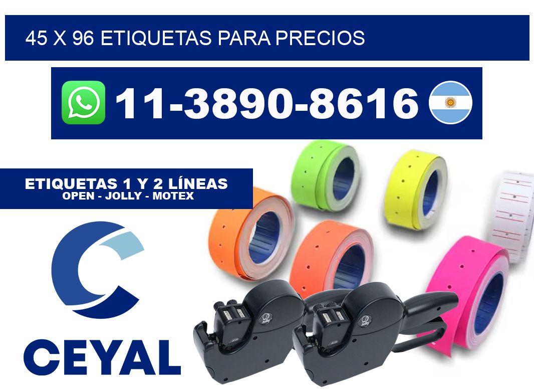 45 x 96 etiquetas para precios