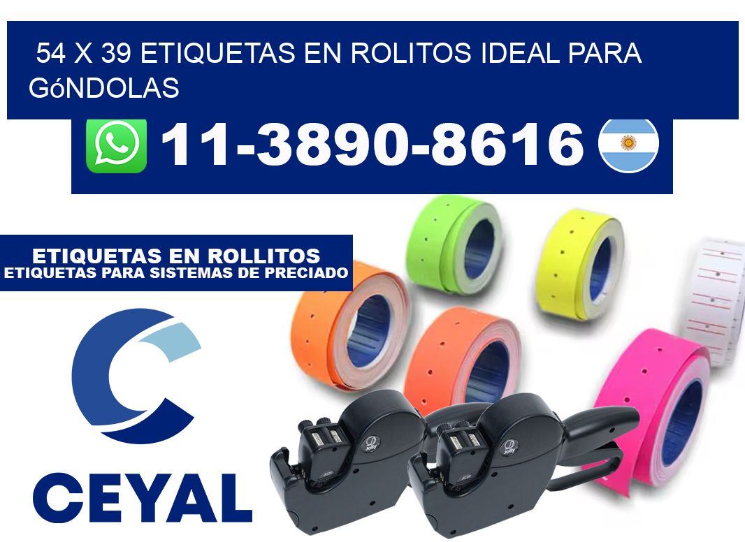 54 x 39 etiquetas en rolitos ideal para góndolas