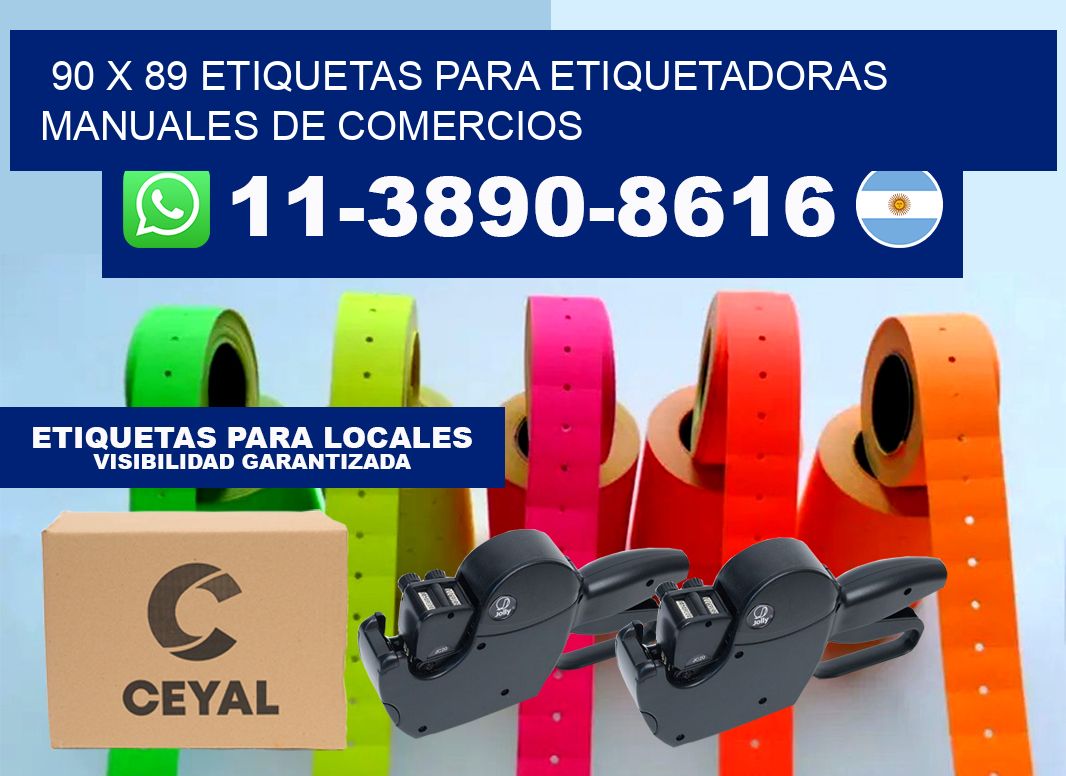 90 x 89 etiquetas para etiquetadoras manuales de comercios