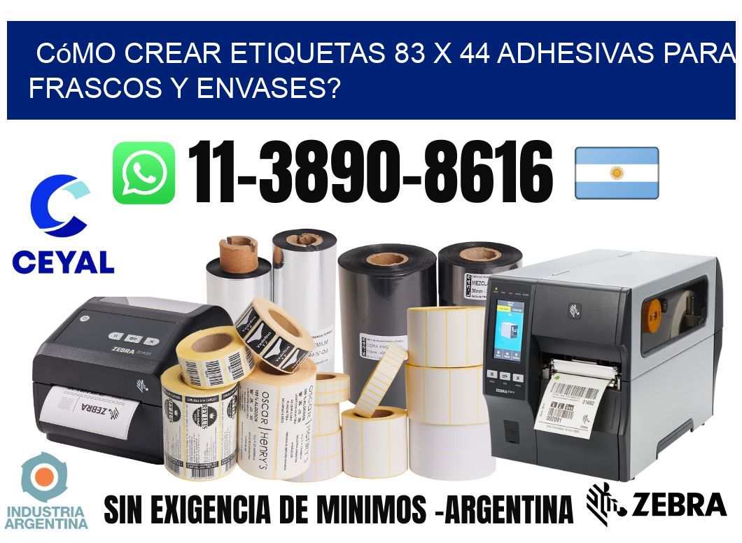 Cómo crear etiquetas 83 x 44 adhesivas para frascos y envases?