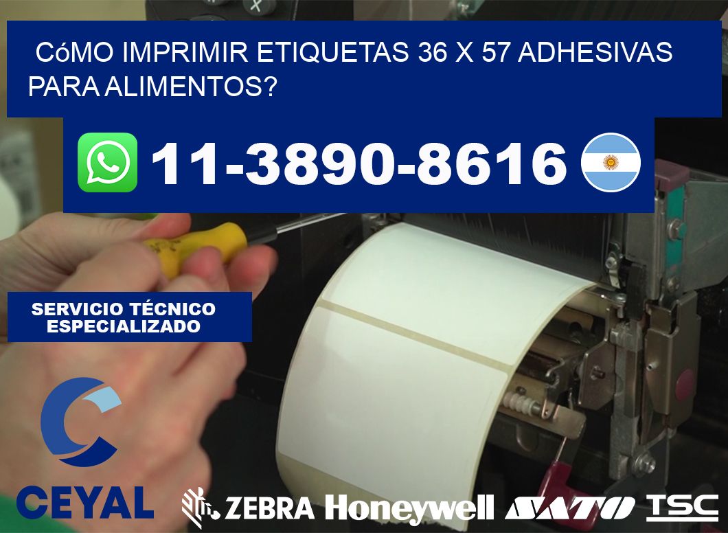 Cómo imprimir etiquetas 36 x 57 adhesivas para alimentos?