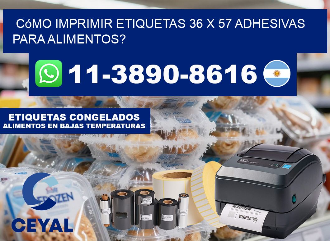 Cómo imprimir etiquetas 36 x 57 adhesivas para alimentos?