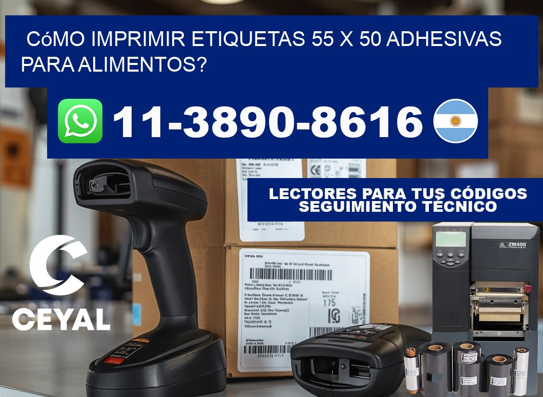 Cómo imprimir etiquetas 55 x 50 adhesivas para alimentos?