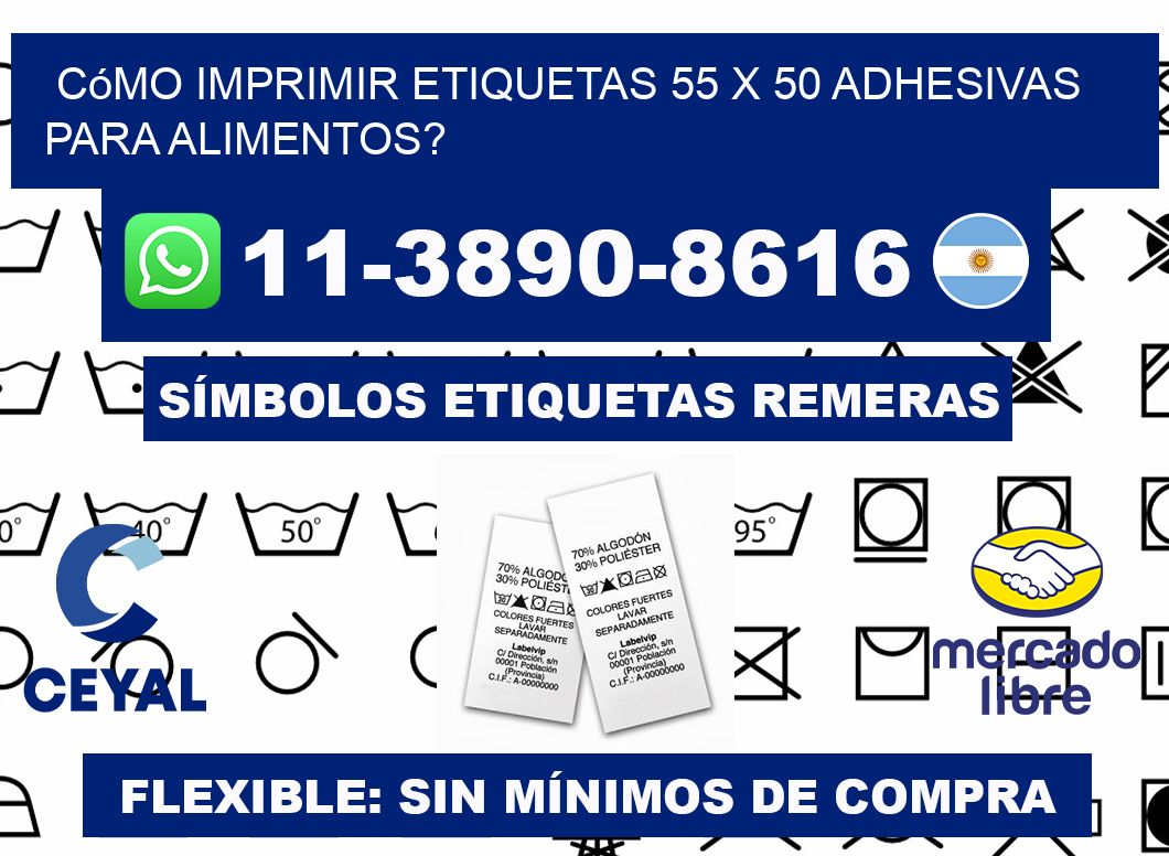Cómo imprimir etiquetas 55 x 50 adhesivas para alimentos?
