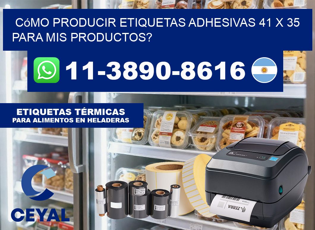 Cómo producir etiquetas adhesivas 41 x 35 para mis productos?