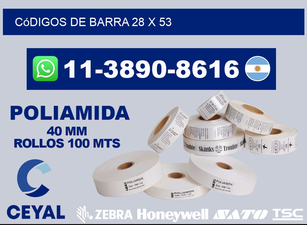 códigos de barra 28 x 53