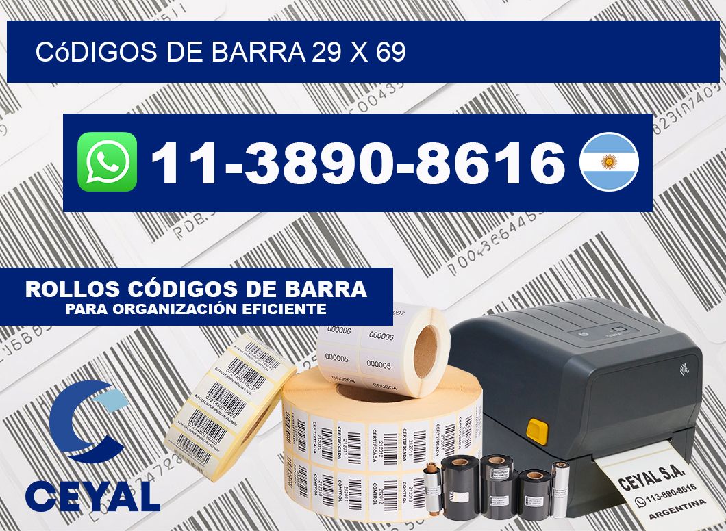 códigos de barra 29 x 69