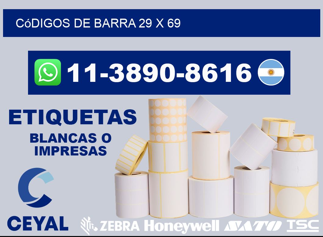 códigos de barra 29 x 69
