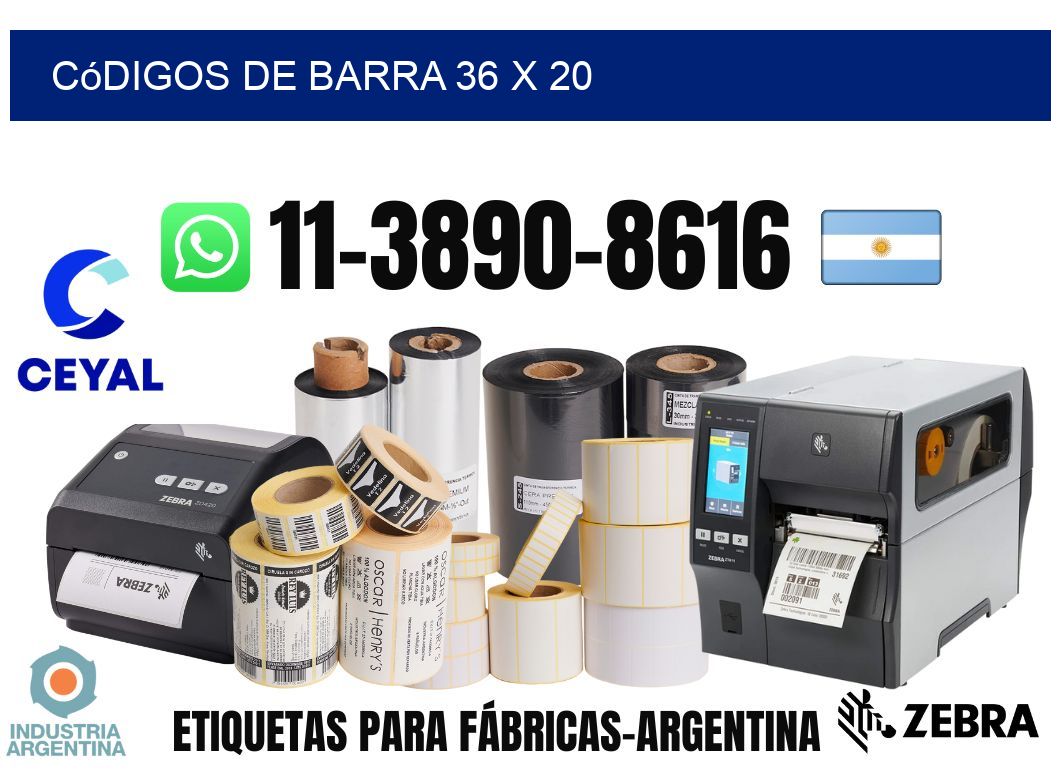 códigos de barra 36 x 20