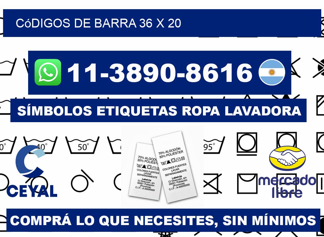 códigos de barra 36 x 20
