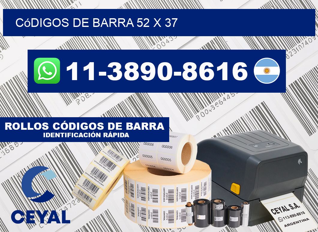 códigos de barra 52 x 37