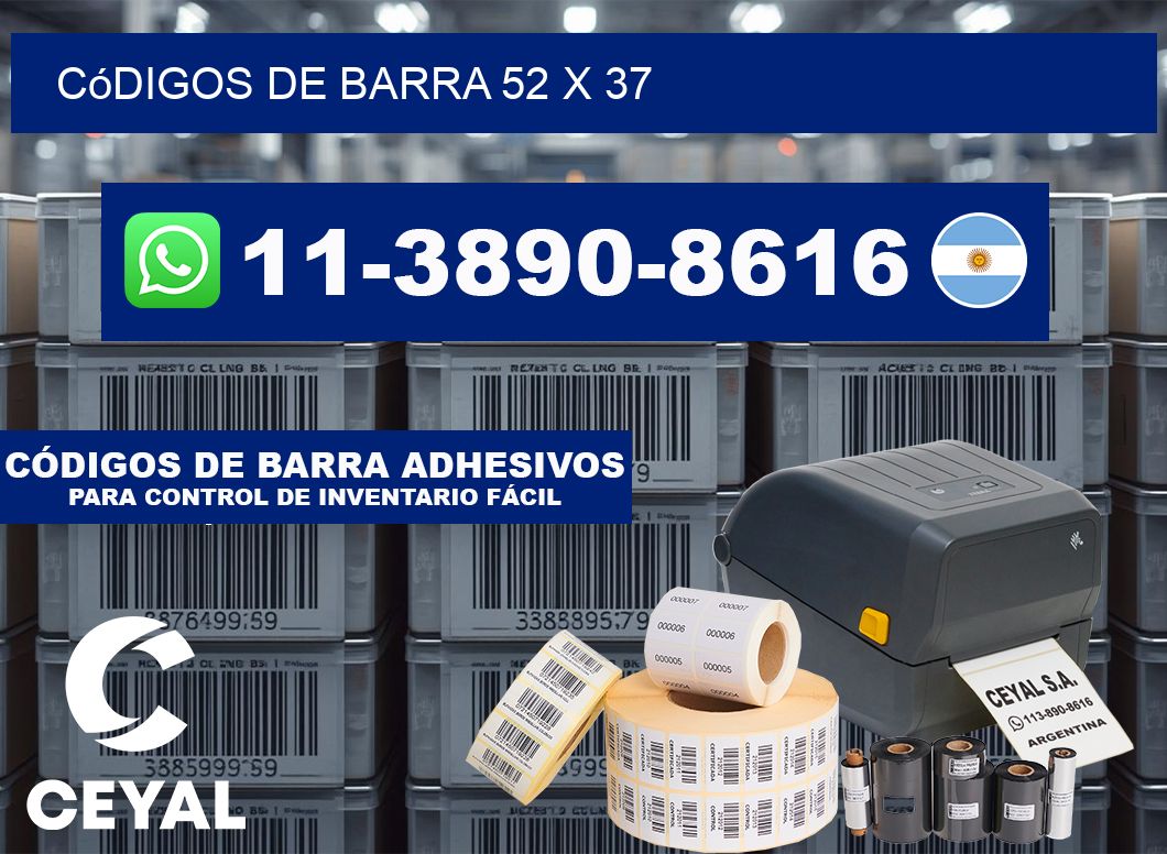 códigos de barra 52 x 37