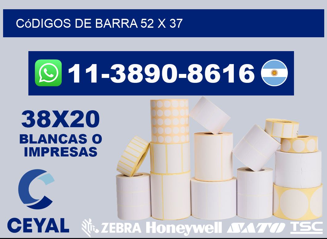 códigos de barra 52 x 37