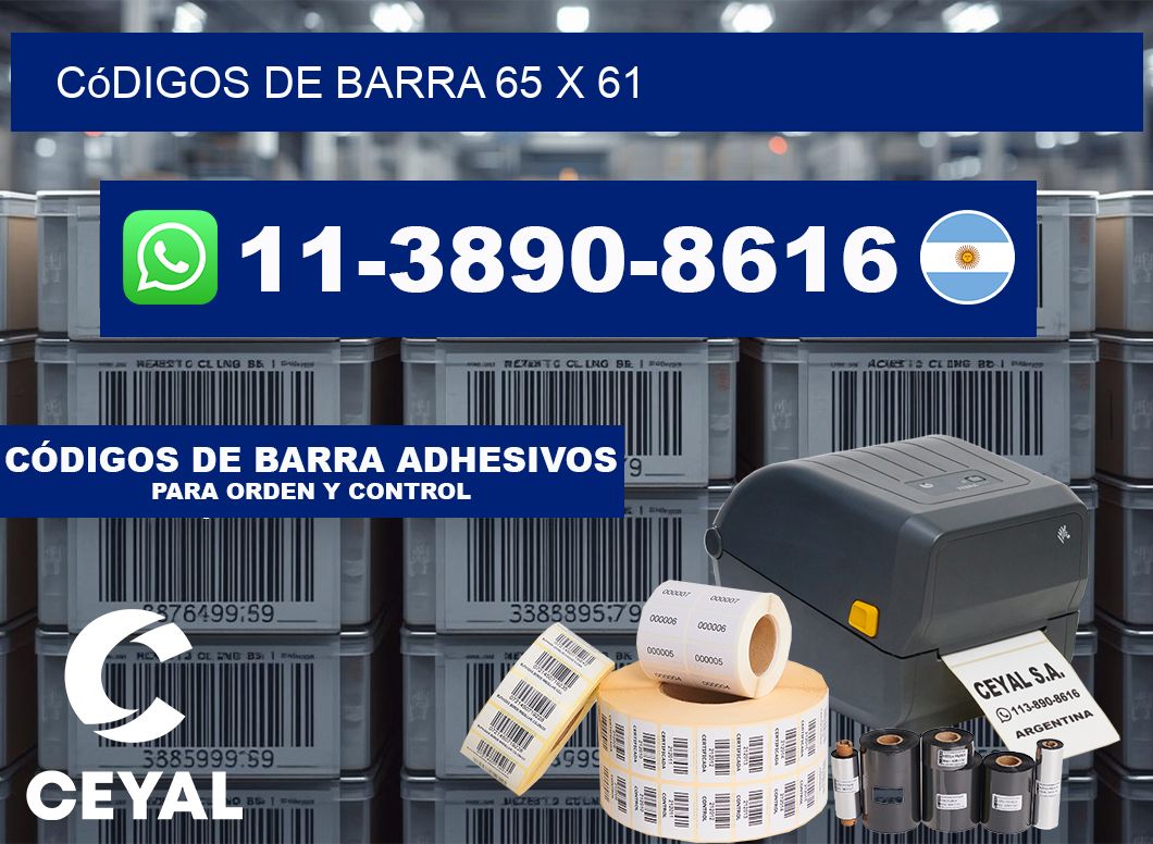 códigos de barra 65 x 61