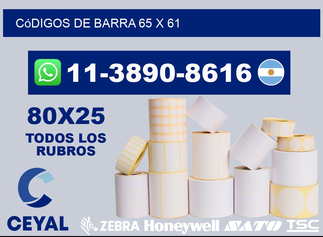 códigos de barra 65 x 61