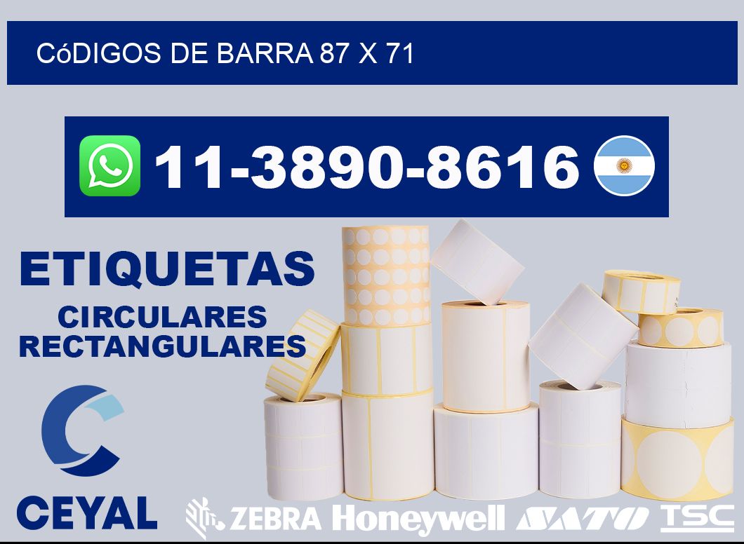 códigos de barra 87 x 71