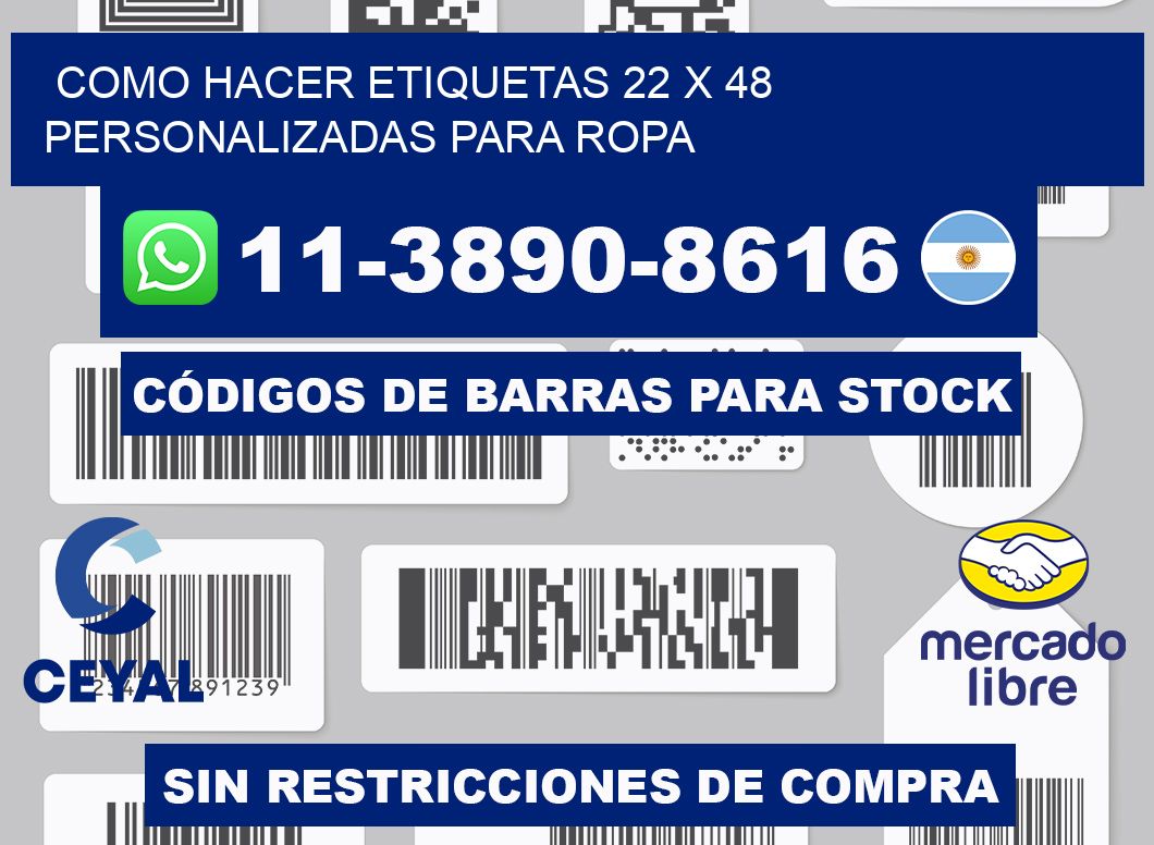como hacer etiquetas 22 x 48 personalizadas para ropa