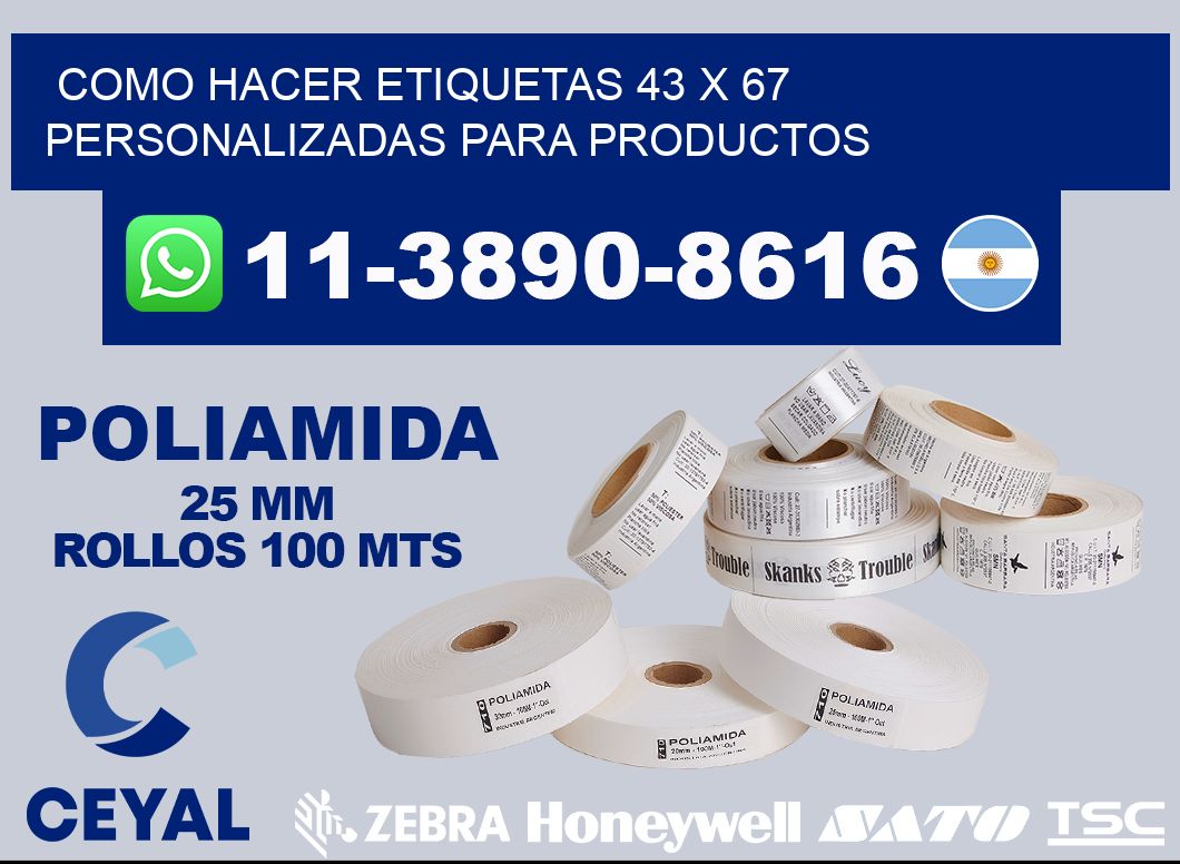 como hacer etiquetas 43 x 67 personalizadas para productos