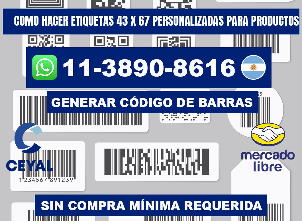 como hacer etiquetas 43 x 67 personalizadas para productos