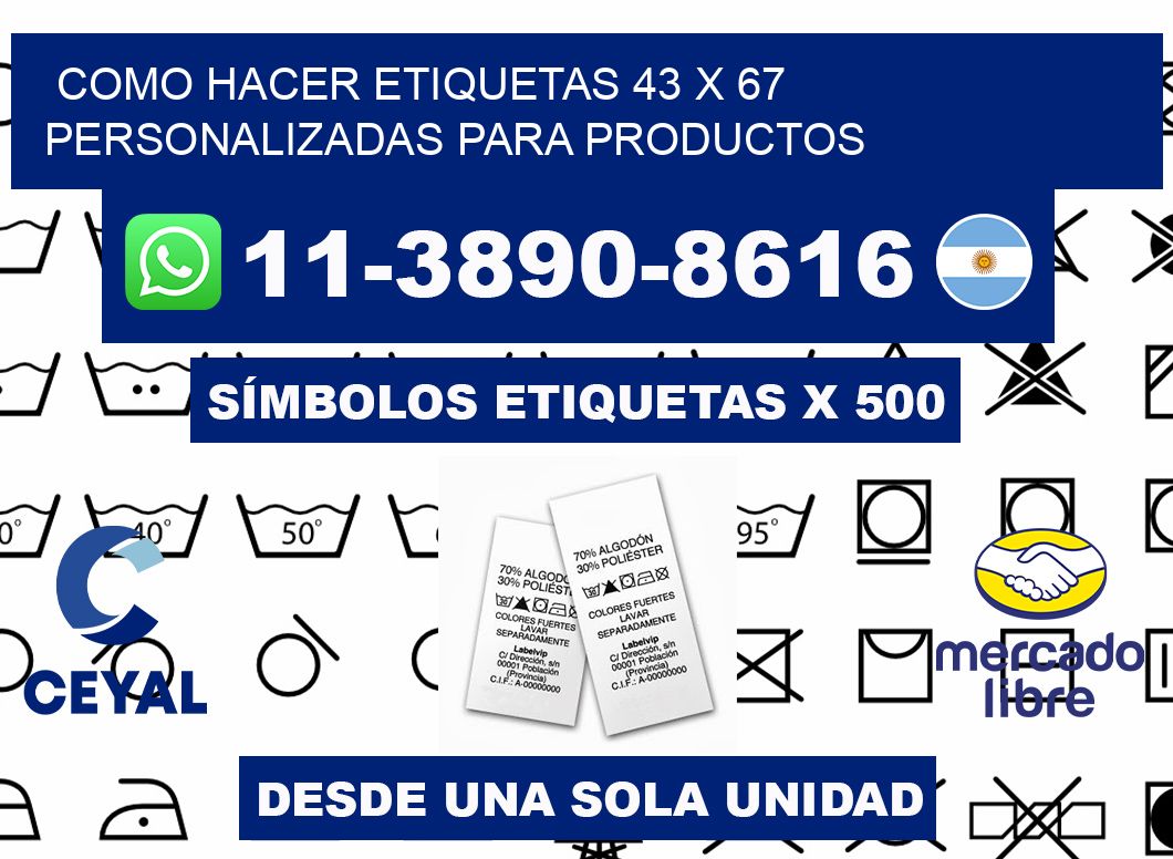 como hacer etiquetas 43 x 67 personalizadas para productos
