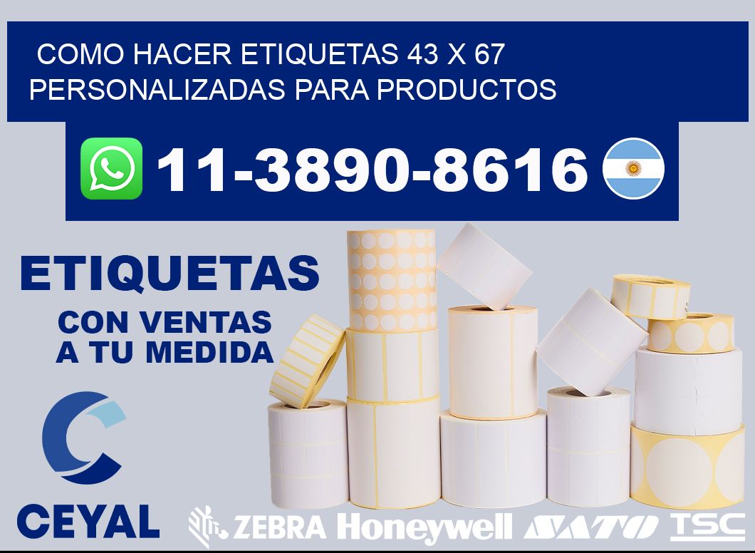 como hacer etiquetas 43 x 67 personalizadas para productos