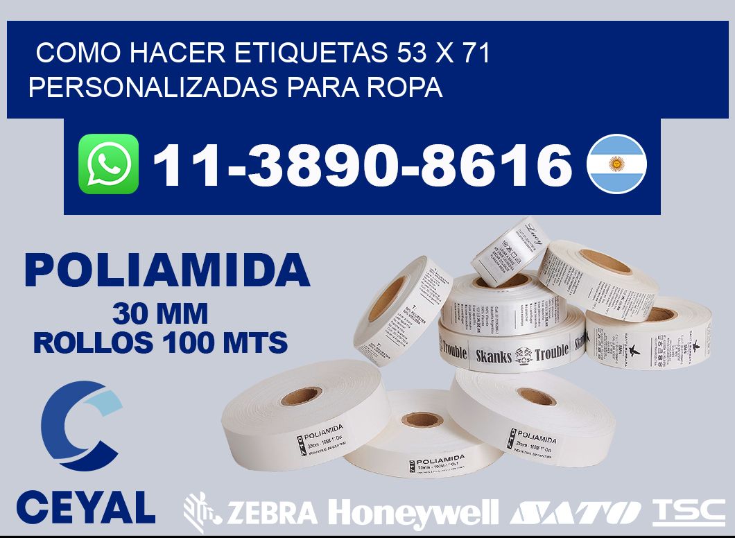 como hacer etiquetas 53 x 71 personalizadas para ropa