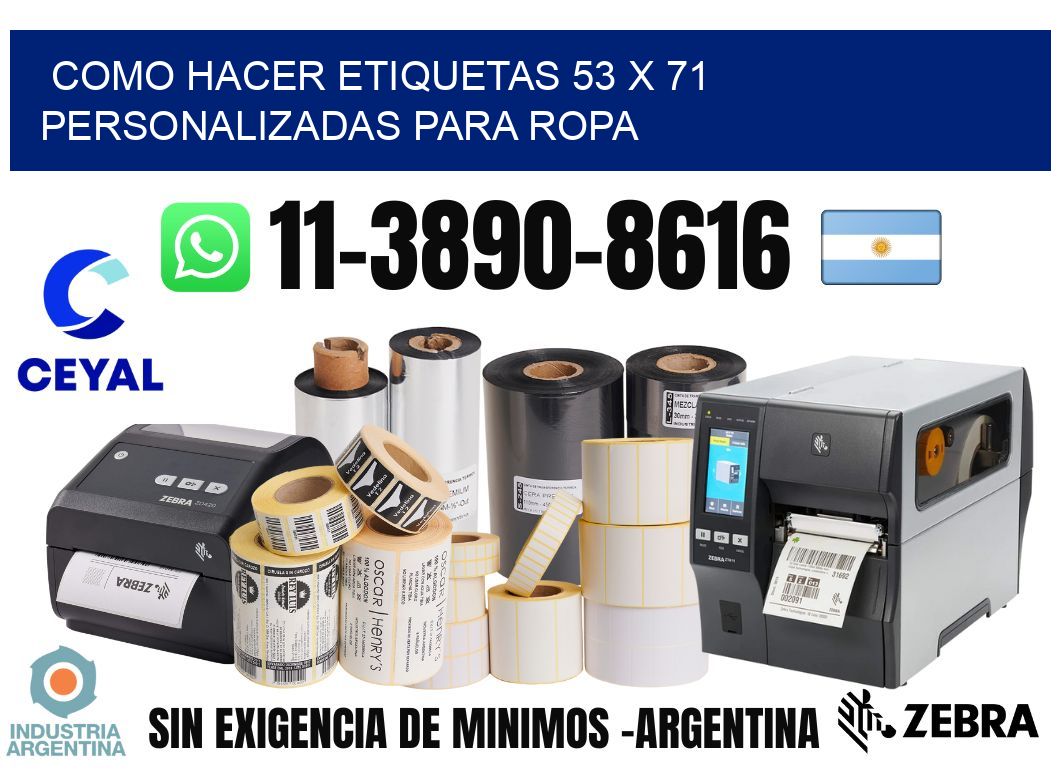 como hacer etiquetas 53 x 71 personalizadas para ropa