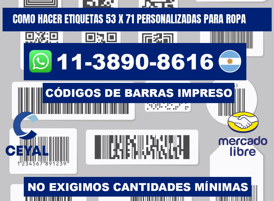 como hacer etiquetas 53 x 71 personalizadas para ropa