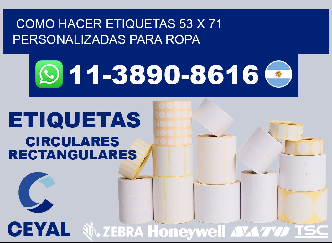 como hacer etiquetas 53 x 71 personalizadas para ropa