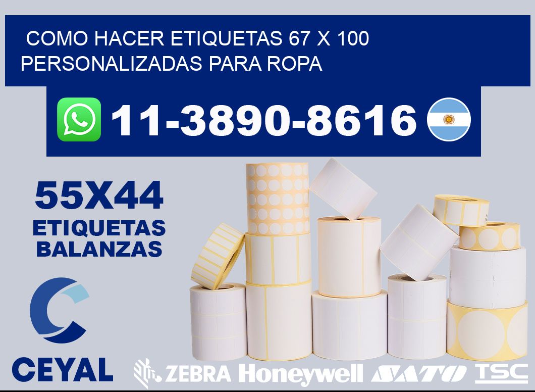 como hacer etiquetas 67 x 100 personalizadas para ropa