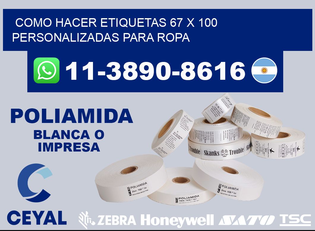 como hacer etiquetas 67 x 100 personalizadas para ropa