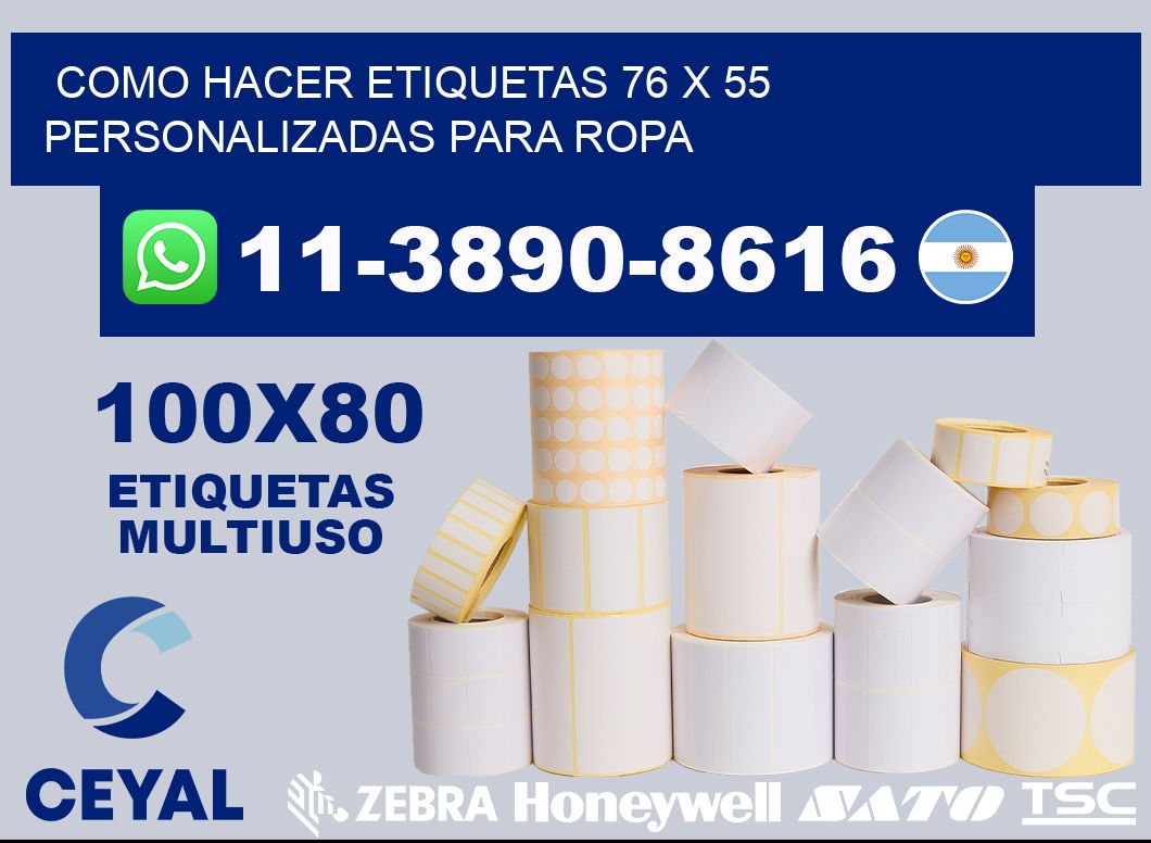 como hacer etiquetas 76 x 55 personalizadas para ropa