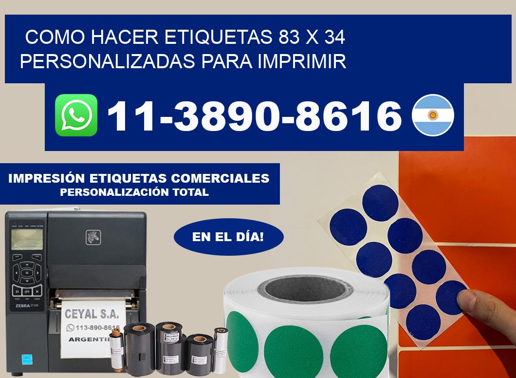 como hacer etiquetas 83 x 34 personalizadas para imprimir