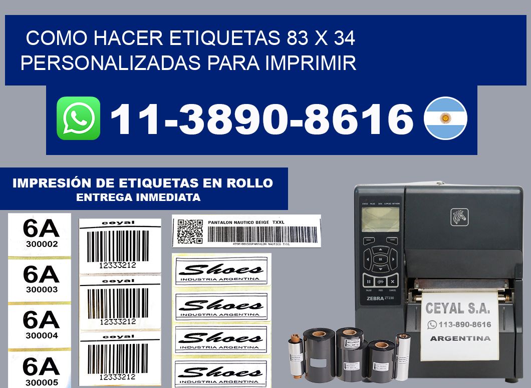 como hacer etiquetas 83 x 34 personalizadas para imprimir