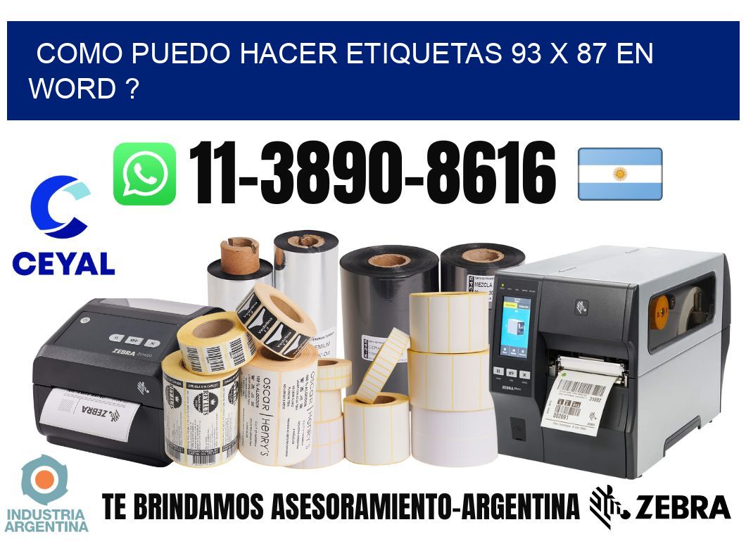 como puedo hacer etiquetas 93 x 87 en word ?