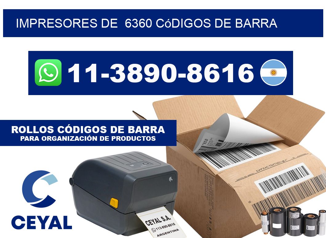 impresores de  6360 códigos de barra