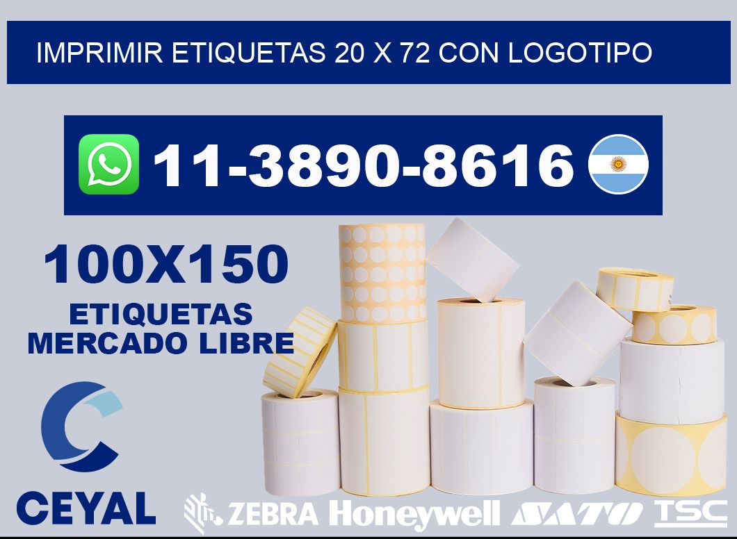 imprimir etiquetas 20 x 72 con logotipo