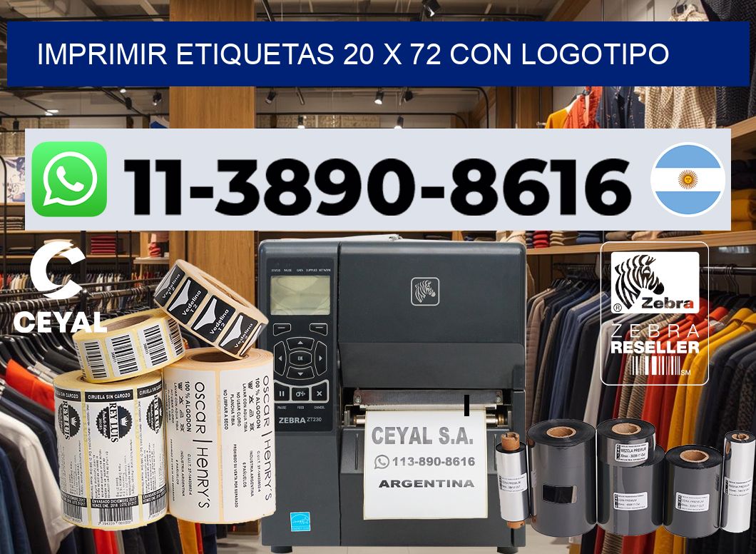 imprimir etiquetas 20 x 72 con logotipo