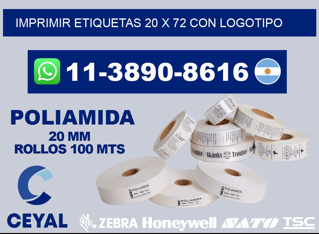 imprimir etiquetas 20 x 72 con logotipo