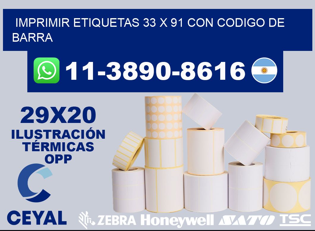 imprimir etiquetas 33 x 91 con codigo de barra