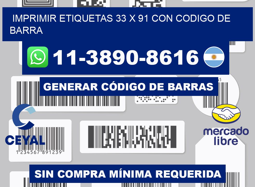 imprimir etiquetas 33 x 91 con codigo de barra