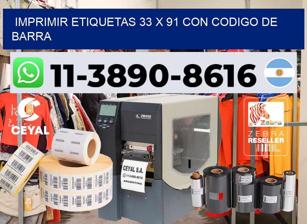 imprimir etiquetas 33 x 91 con codigo de barra