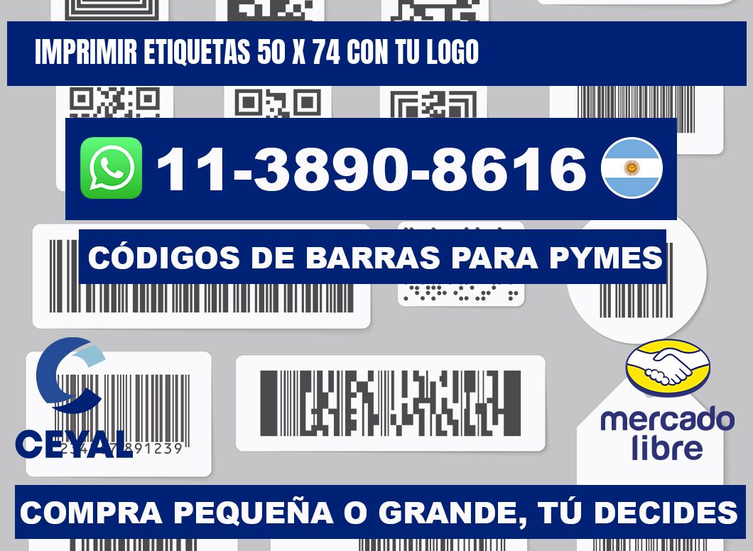 imprimir etiquetas 50 x 74 con tu logo